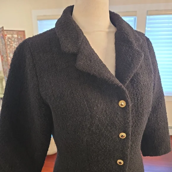 Petite And So What Wool Cotton Textured Tailored Fit & Flare Coat Size 34 Size 2